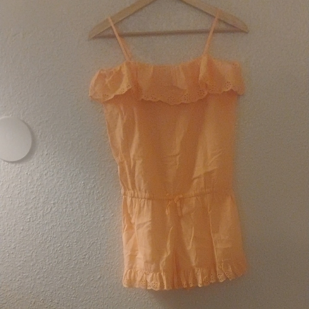 Ralph Lauren Orange Chemise with Ruffle Neckline